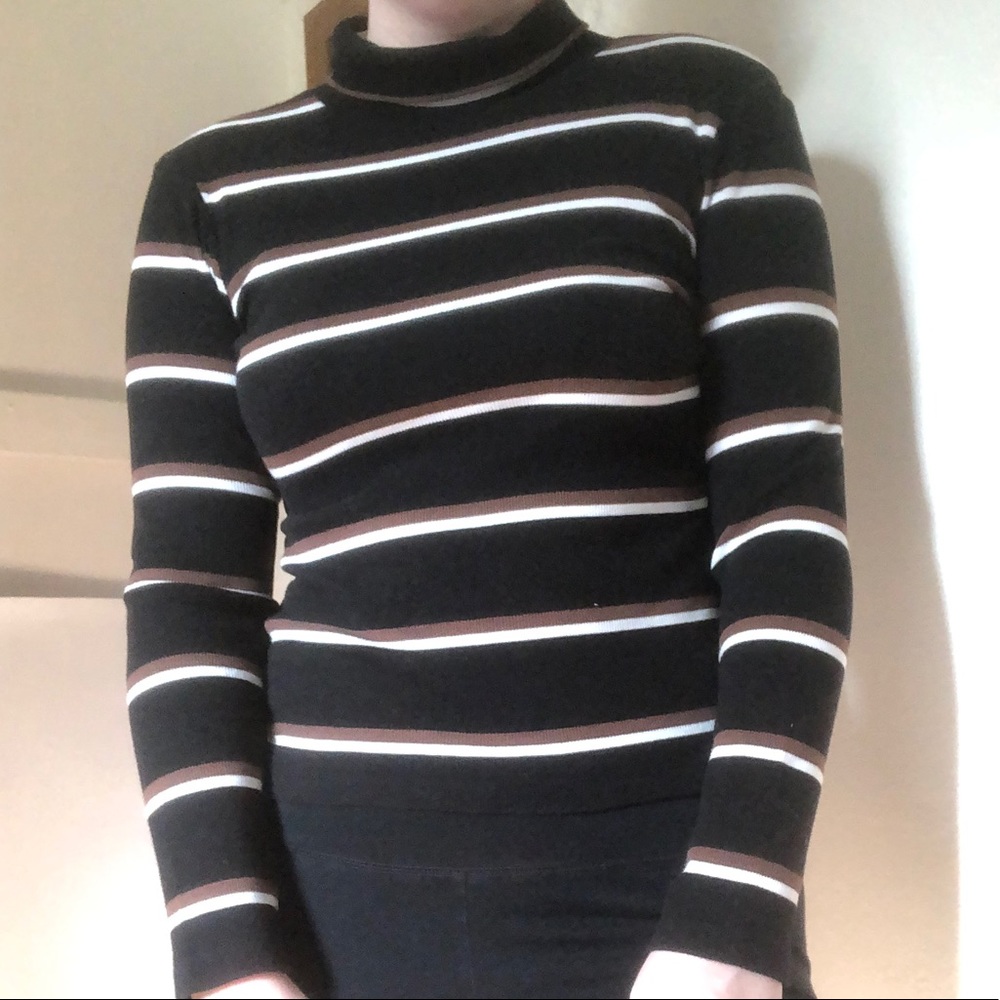 Striped turtleneck